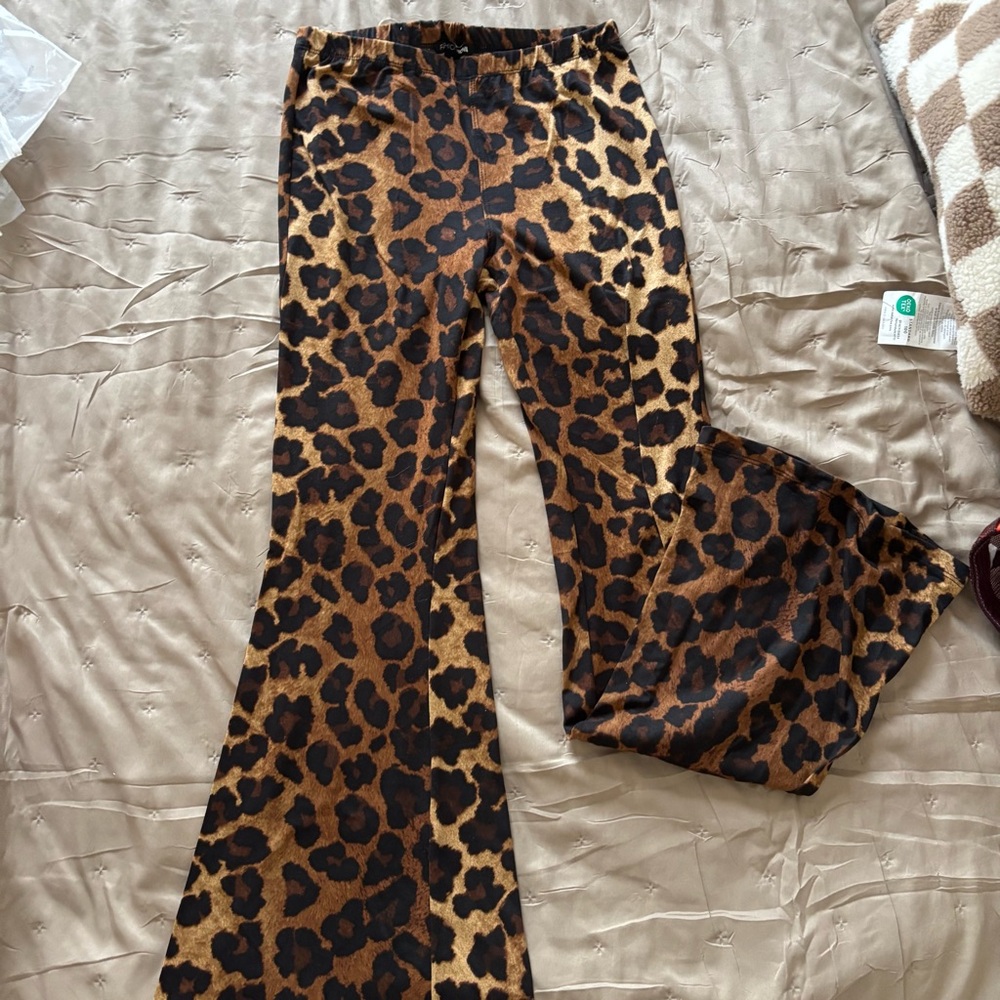 Leopard Print Flared Pants